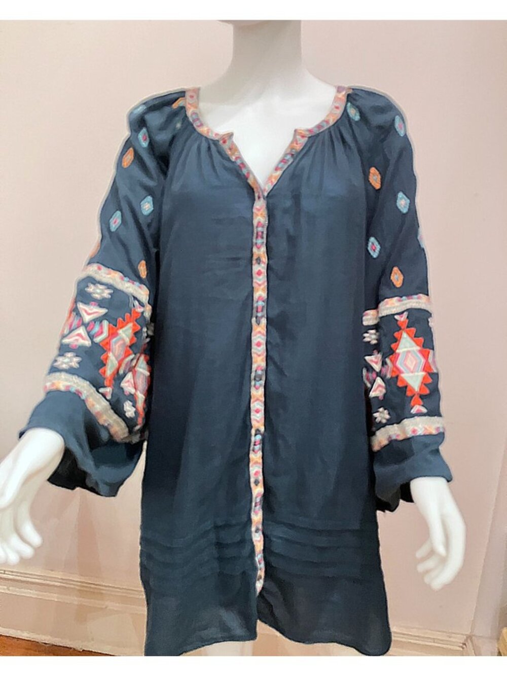 Sundance "Sun and Sand" Embroidered Tunic Dress, size L-XXL